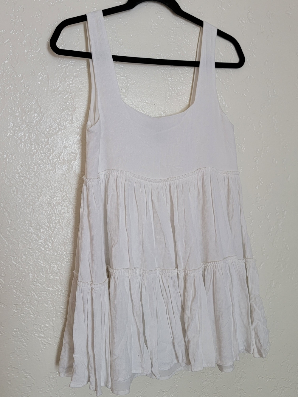 Forever 21 White Tiered Babydoll Tank Top Dress